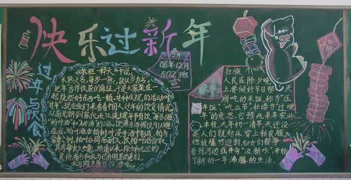 迎新年黑板报