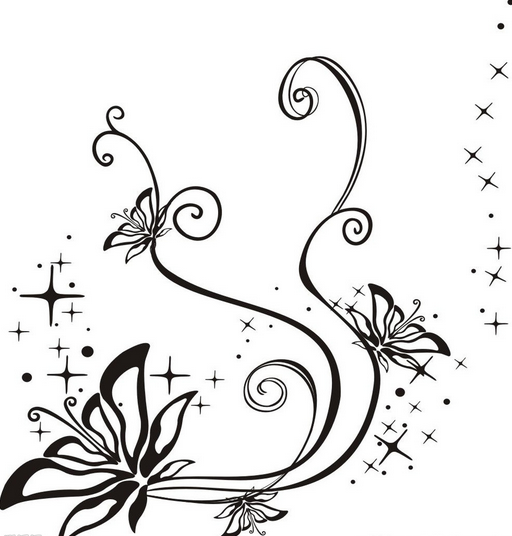 黑板报花边：蝴蝶花花边